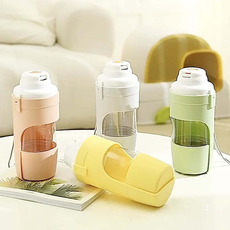 2-in-1 Pet Travel Water Bottle with Food Container – 500ml