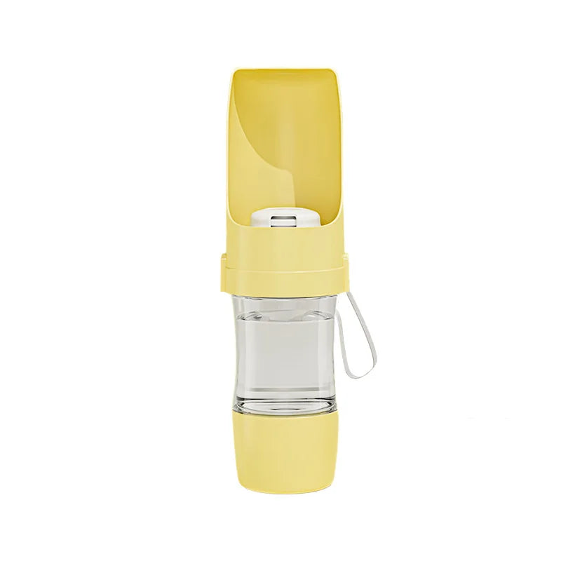 2-in-1 Pet Travel Water Bottle with Food Container – 500ml