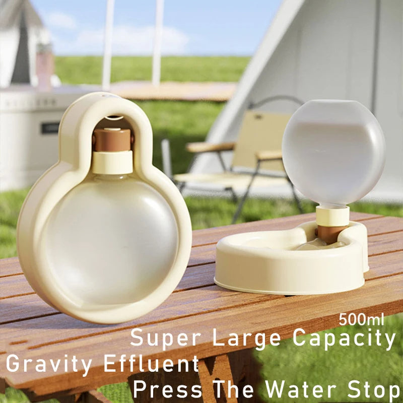 Portable 500ml Pet Water Bottle – Foldable Travel Bowl for Dogs & Cats